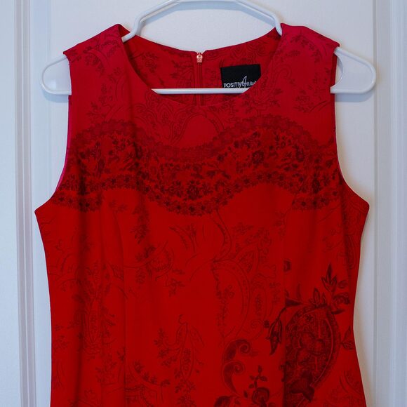 Y2K VTG Red Maxi Dress Tie Dye Paisley Fairycore Gradient M P | Bright Spring - Picture 3 of 8